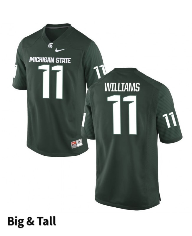 Men's Michigan State Spartans #11 Davion Williams NCAA Nike Authentic Green Big & Tall College Stitched Football Jersey JM41G82GZ